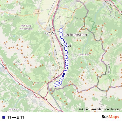 11 bus Line Map
