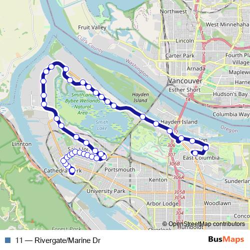 11 bus Line Map