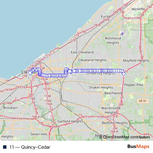 11 bus Line Map