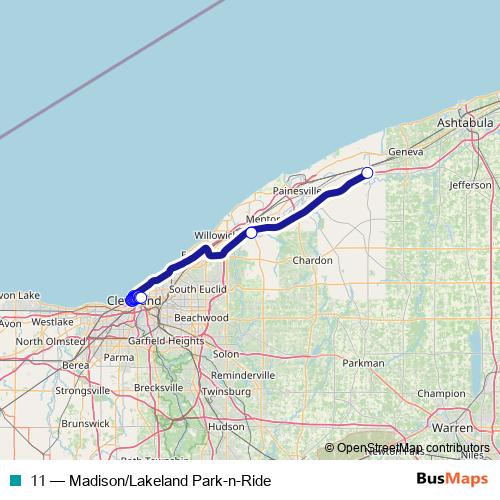 11 bus Line Map
