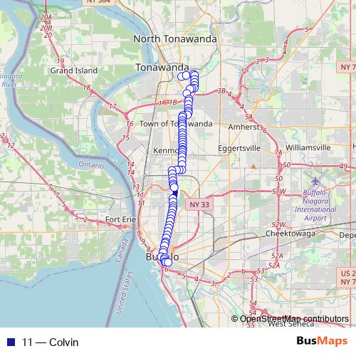 11 bus Line Map