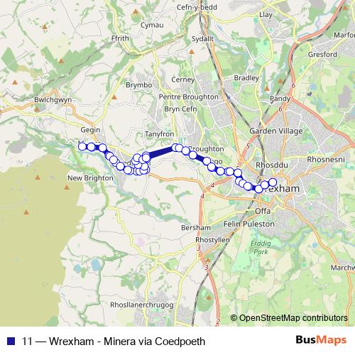 11 bus Line Map
