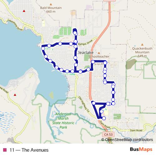 11 bus Line Map