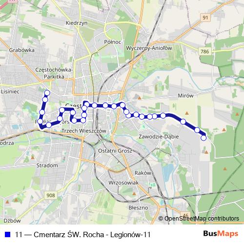 11 bus Line Map