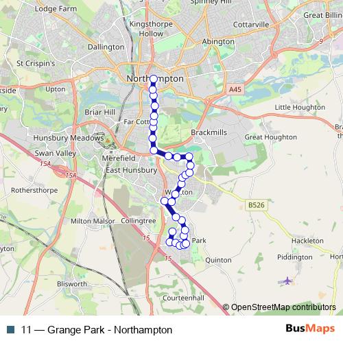 11 bus Line Map