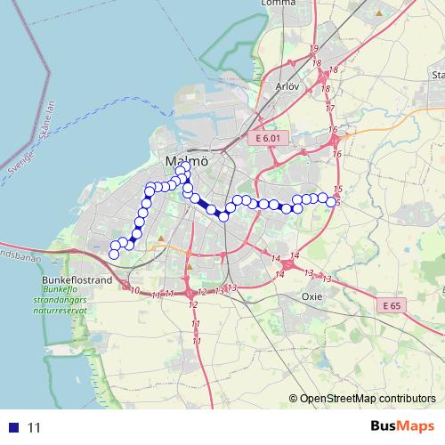 11 bus Line Map