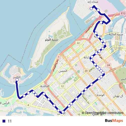 11 bus Line Map