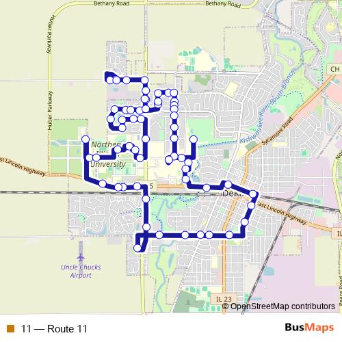 11 bus Line Map
