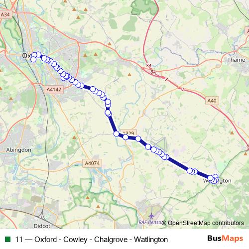 11 bus Line Map