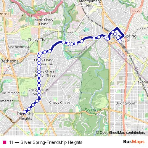 11 bus Line Map