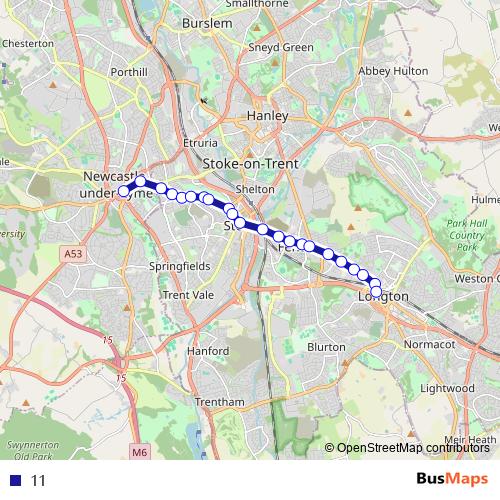 11 bus Line Map