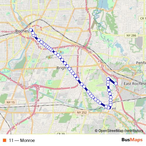 11 bus Line Map