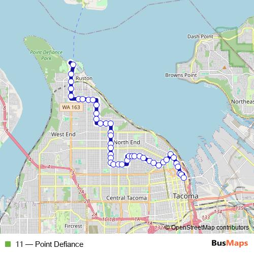 11 bus Line Map