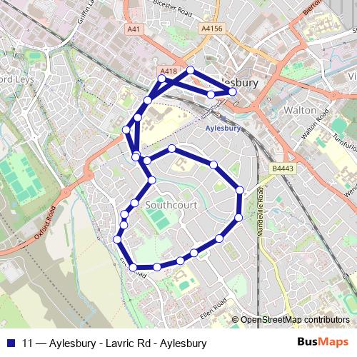 11 bus Line Map