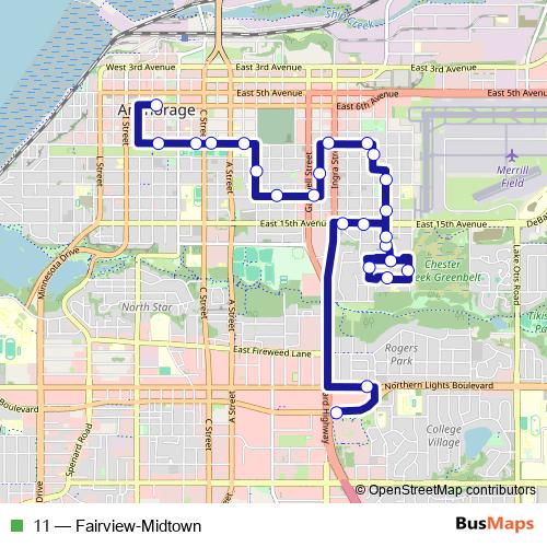 11 bus Line Map