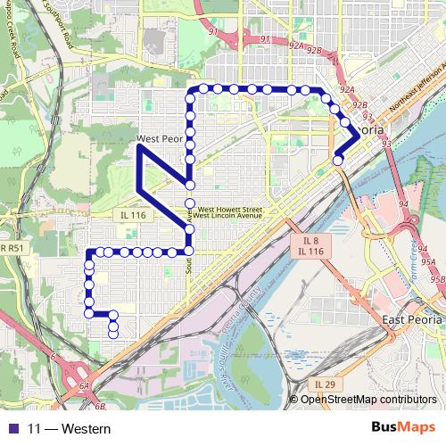11 bus Line Map