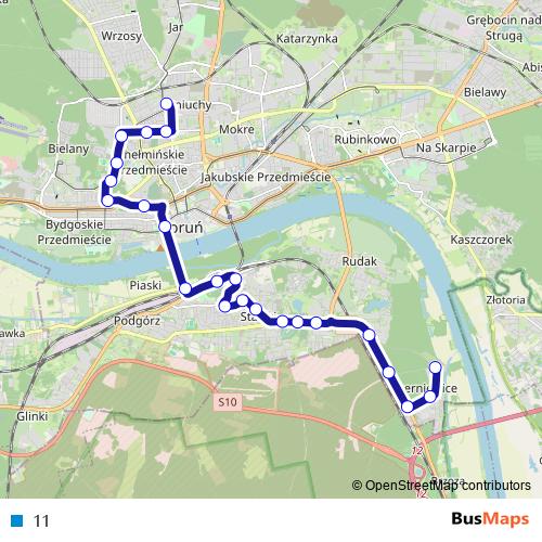 11 bus Line Map