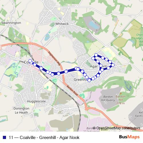 11 bus Line Map