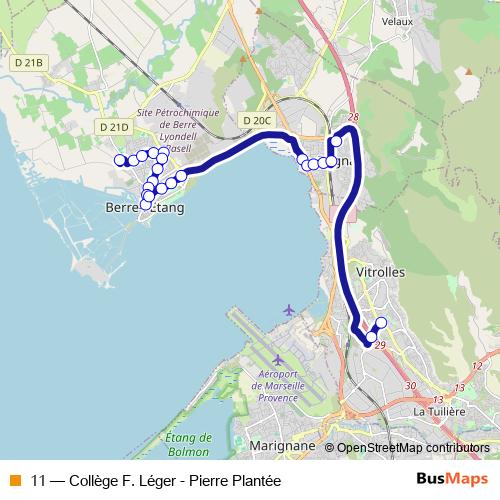 11 bus Line Map