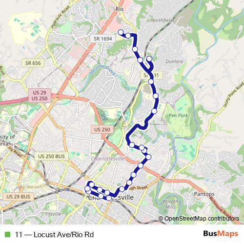 11 bus Line Map