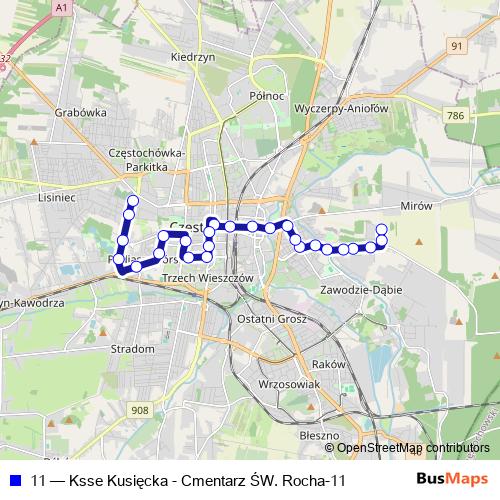 11 bus Line Map