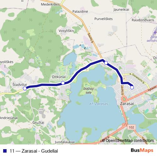 11 bus Line Map