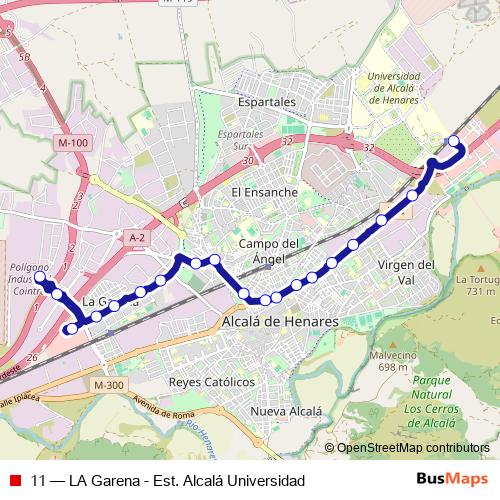 11 bus Line Map