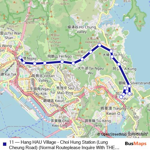 11 bus Line Map