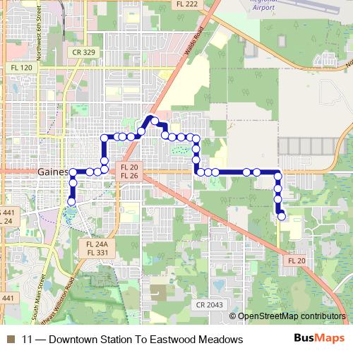 11 bus Line Map
