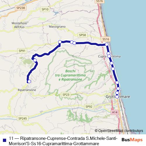 11 bus Line Map