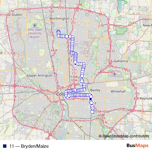 11 bus Line Map