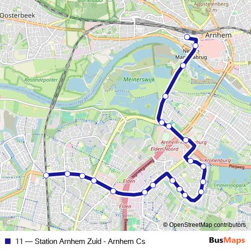 11 bus Line Map