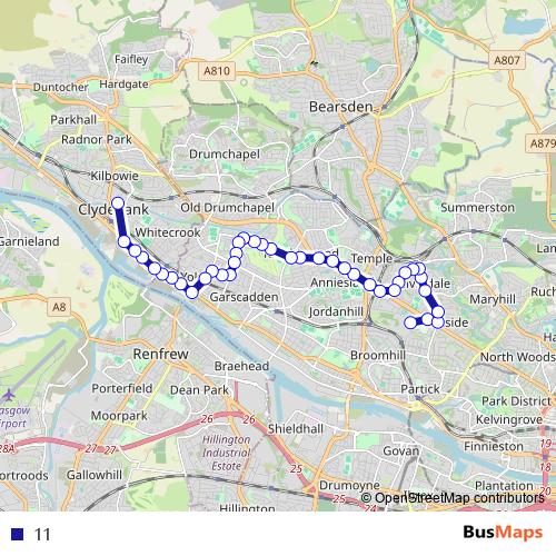11 bus Line Map