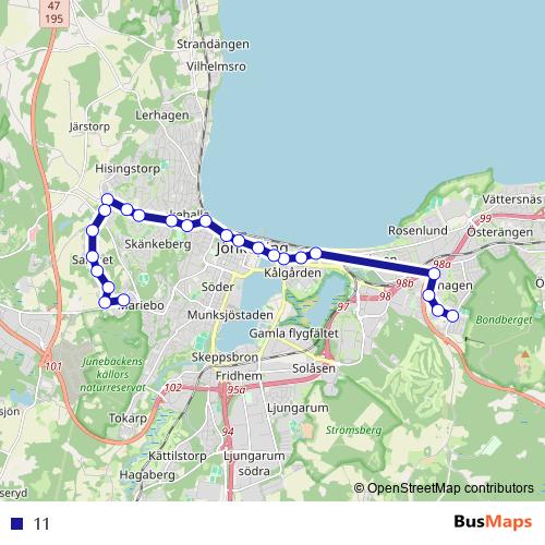 11 bus Line Map