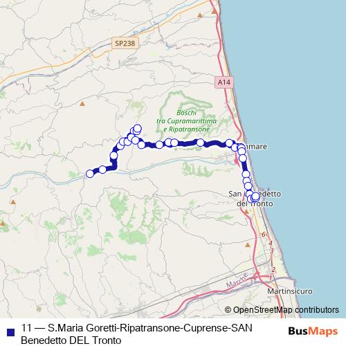 11 bus Line Map
