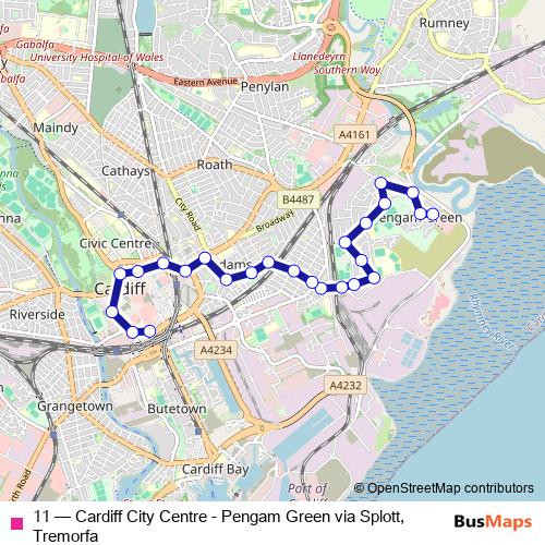 11 bus Line Map