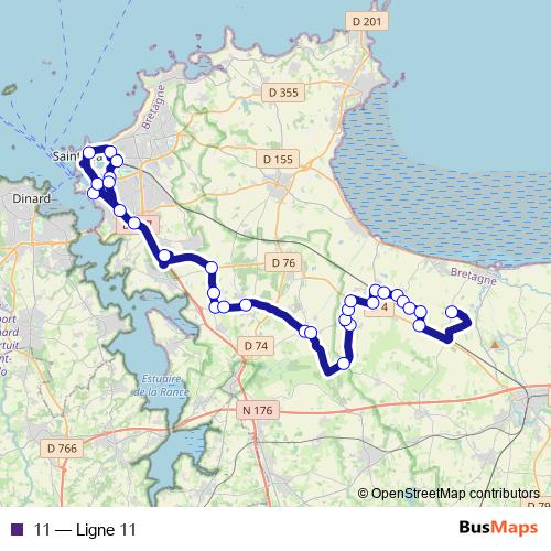11 bus Line Map