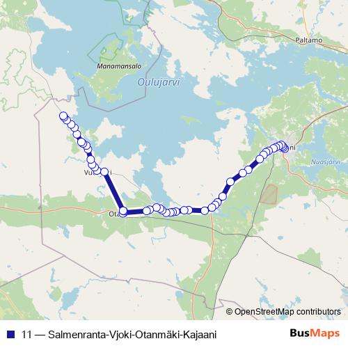 11 bus Line Map