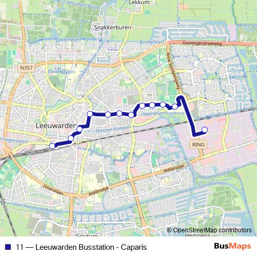 11 bus Line Map