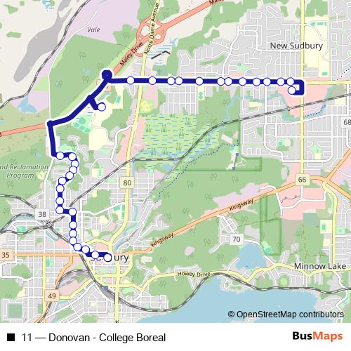 11 bus Line Map
