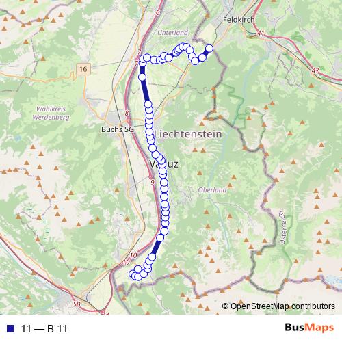 11 bus Line Map
