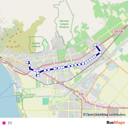 11 bus Line Map