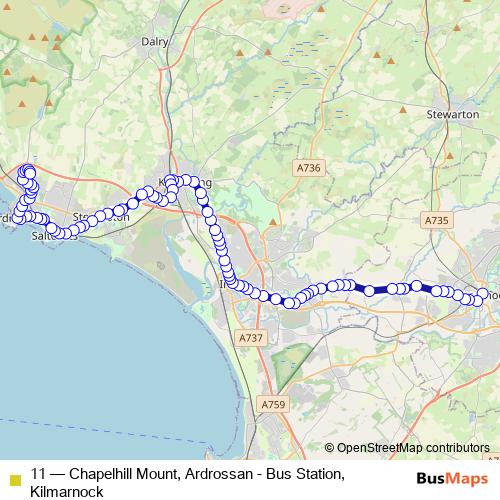 11 bus Line Map