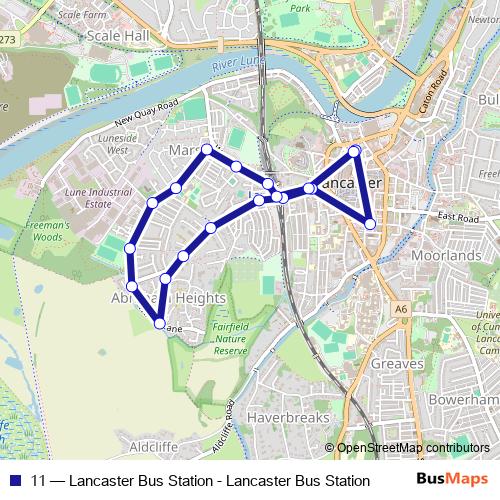 11 bus Line Map