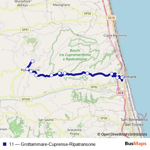 11 bus Line Map