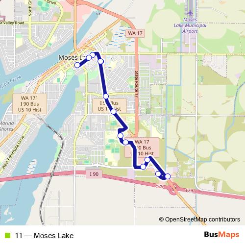 11 bus Line Map