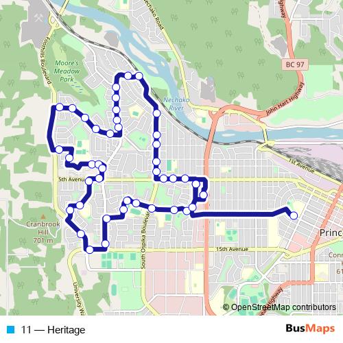 11 bus Line Map