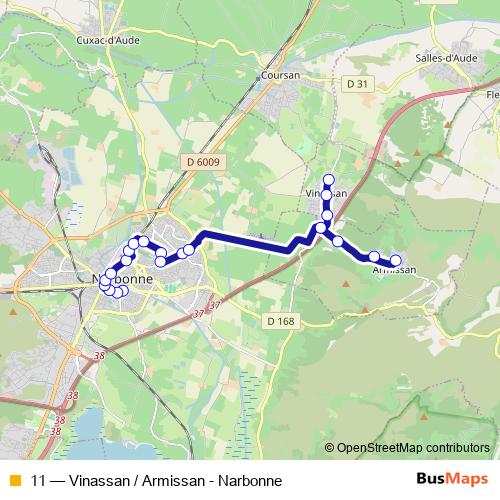 11 bus Line Map