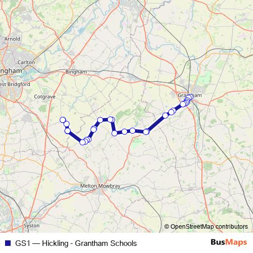 GS1 bus Line Map