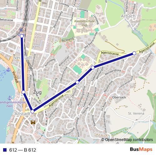612 bus Line Map